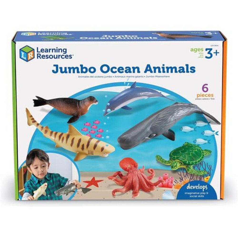 Learning Resources Jumbo Ocean Animals - 6 Pieces, Ages 3+ Toddler Learning